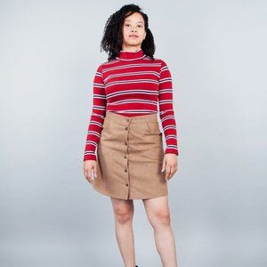 MEEMOZA Lou Wool Skirt - Caramel